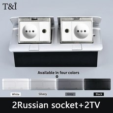 USB HDMI TV 캐비닛이 있는 데스크톱 소켓 EU 바닥 소켓 전기 콘센트 오목한 멀티탭 테이블 소켓 120x220mm, 2Ru-socket-2TV, 220V, 1개