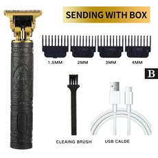 남성용 USB 전기 헤어 커팅 머신 충전식 헤어 클리퍼 남성용 면도기 트리머 수염 트리머, B