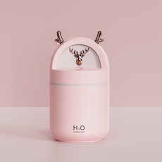 일록유니유니유니유니유니유니유니유니온미니가습기usb칠색야등가정용사무용무음공기가습기, 핑크 (Usb 플러그인), 하나