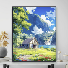 조이제이 21종 40x50 쉬운그림그리기 DIY 유화그리기세트 명화그리기, 019 오두막집, 1개