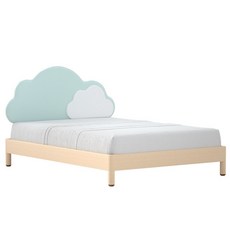 아기 침대 어린이 원목 유아 키즈 저상형 이케아 수납, 하늘색