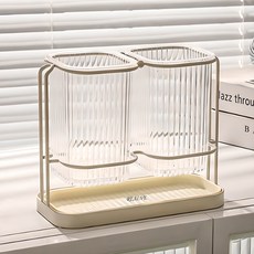realve 2格方形瀝水餐具筒, 白色, 1個