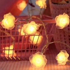 인테리어 인싸템 홈실 배치 품 기숙사 LED 작은 색등 연결, 칼라 -배터리 타입 -10메터 80, 장미꽃