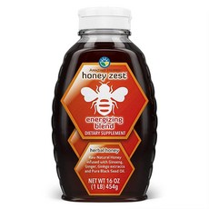 Amazing Herbs 천연 꿀 - 인삼 생강 은행나무 추출물 및 순수 흑씨 오일이 함유된 허브 꿀 GMO 프리 글루텐 프리 면역 부스터 허니즈 에너자이징 블렌드 473
