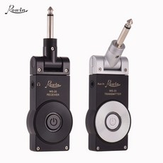 Rowin WS-20 2.4G 무선 충전식 일렉기타 송신기 수신기 30m 전송범위, Black & Silver