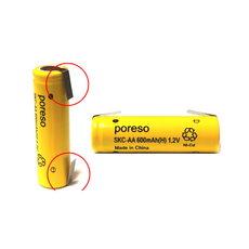 PORESO SKC-AA 600mAh 1.2V 단자타입 Ni-CD 니켈카드뮴 필립스 면도기 바리깡 보풀제거기 배터리 충전지 리필배터리, 1개, 1개