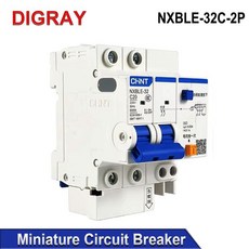 누전차단기 DIGRAY CHNT NXBLE-32 소형 누설 보호대 가정용 산업용 에어 회로 차단기 스위치 2P 6-32A, 1개, 없음