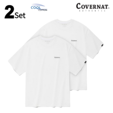 [100%정품 국내발송] 커버낫 쿨 코튼 2-PACK 티셔츠 화이트+화이트 CO2402STE1WH