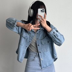 [올데이청남방] 매일입고싶은 하이퀄 스틸버튼 데님 자켓 청셔츠 워싱청남방 물빠짐X 연청 진청 2COLOR