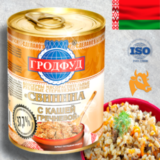 GrodFood консервы: говядина с перловой крупой, 340 г