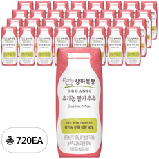 상하목장 유기농 딸기우유, 720개, 125ml