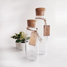 이케아 코르크 유리병 강화유리 (크라프트 태그+마끈포함), 1개, 500ml