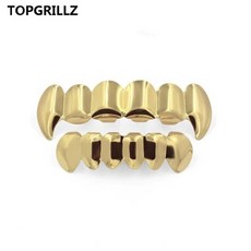 그릴즈 치아 이빨 topgrillz 리얼 샤이니 골드 실버 도금 힙합 Grillz 탑 앰프 실리콘 뱀파이어 이 있는 부톰그롤 세트 뉴핏