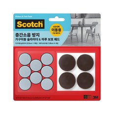 3M 防噪音傢俱防滑墊 16入裝+地板保護墊 4入裝, 1組, 混色