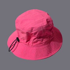 치키티타 남녀공용 방수 턱끈 스트랩 탈부착 버킷햇 등산 모자 캠핑 낚시 아웃도어 코튼 벙거지, 핑크