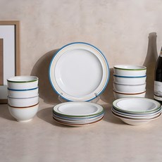 Syracuse CHINA 楓木4人基本餐具組 17入, 舒適的色彩組合, 5種餐具, 1組