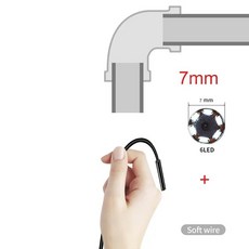미니 자동차 내시경 카메라 안드로이드 USB 전화 PC용 IP67 조절 가능 소프트 하드 와이어 6 LED 7mm, 02 7mm and soft wire_03 3.5m