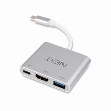 이지넷유비쿼터스 NEXT-411TCH USB3.1 Type-C HDMI USB3.0 PD 변환 컨버터 변환젠더/기타-USB to