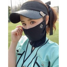 국산 H2 골프 마스크 자외선차단 얼굴햇빛가리개 휴스토니[본사], 블랙