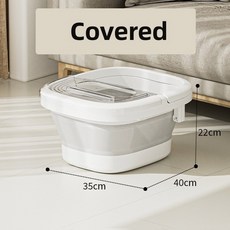 발 족욕 양동이 대야 욕실 접이식 목욕 마사지 가정 세탁 욕조 휴대용 담그는, Grey Covered, 1개