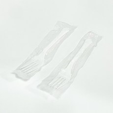 일회용 포크 16cm 화이트 개별포장, 3개, 100개