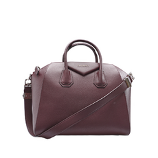 지방시 [빈티지] 버건디 고트스킨 안티고나 미듐 여성 토트백..