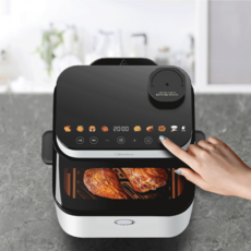 [2023 신제품] 나은살림 스팀 저소음 에어프라이어 노이즈캔슬링 미디어 프리미엄 대용량 에어프라이기, 네추럴 화이트