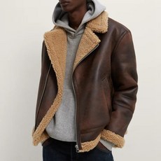 ZARA 남자 양털 겨울 무스탕 자켓