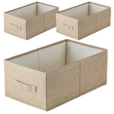 긱보드 다용도 패브릭 수납 정리함, 베이지, 3개