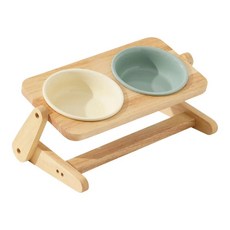 높은 애완동물 그릇 내구성 먹이 공급기 휴대용 세라믹, 3.Beige Light Green, 1개