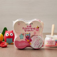 ★아이스박스★피코크 핑크퐁 아기요거트 딸기바나나 85gX4, 4개