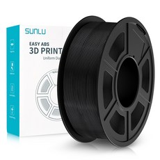 SUNLU Easy ABS 필라멘트 1kg/1.75mm 정밀권선 3D프린터 전용, 블랙