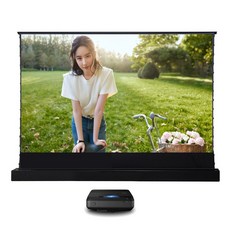 롤스크린 모터 롤러블 레이저 TV 장력 바닥 스크린 주변 조명 4K 영화 시네마 초단거리 프로젝터 주변 조