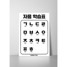 심플 알파벳 학습표 아기포스터 아기벽보 방수 아기병풍 엄마랑 벽그림, A3(소형), 심플 자음 학습표
