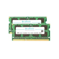 8GB(2 x 4GB)와 동일한 Avarum RAM 204핀 DDR3 SO DIMM 1333(PC310600) 노트북 메모리 모델 CT2KIT51264BC1339