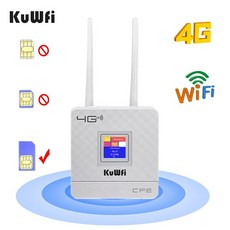 KuWfi 4G Sim 카드 Wifi 라우터 CAT4 150Mbps 무선 CPE 라우터 4G LTE FDD/TDD 외부 안테나가있는 라우터 잠금 해제 WAN/LAN RJ45|무선 라우터|, CPE902-3(A0)