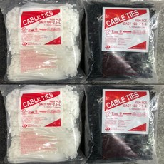 동아베스텍 케이블타이 선정리 100mm 백색 흑색 1봉 1000개, 1개