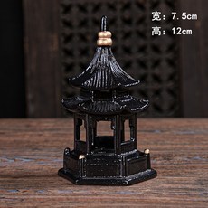 기타장식용품 중국스타일 DIY미경관 소품 약간축소한 소형 정자 하우스 보탑 세라믹 공예품 분재 인테리어, T05-빅사이즈블랙 타 오위 타 워