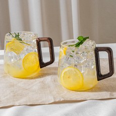 카빈스 홈카페 예쁜 둥글 내열유리 머그컵 500ml, 2개, 투명