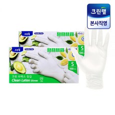 크린랩 다용도 라텍스장갑(100입)X2개 소/중/대 택1, 2개
