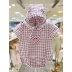 밍크뮤1 24SS(VI)체크쁘띠카라바디수트SET 보넷세 (3437067603)