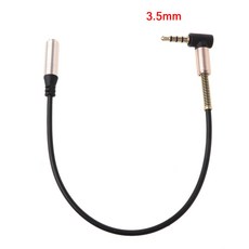 전화기 PC 스피커 헤드셋용 24cm 90도 싱글 엘보우 3.5mm 오디오 확장 케이블, 검은색, 01 Black