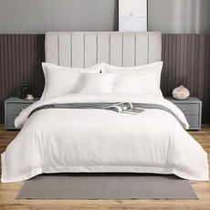 EBeddy Linens 800수 울트라 실키 소프트 이집트 면 오버사이즈 킹 304.8x248.9cm(120x98인치) 사이즈 3피스 이불 커버 숨겨진 지퍼 클로저 및 코너 타이, 01 - White