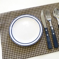 쿠션쿠니 순면 체크 행주 키친크로스 주방 핸드 타올 제로웨이스트 테이블 가전제품 덮개, D 브라운, 1개