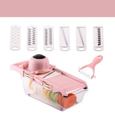 주방 다용도 야채절단기 과일채소 수동채꽂이 채썰기 당근채칼 6개입, 1개, 핑크