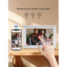 디지털액자 스마트 와이파이 디지털 포토 프레임 가장 저렴한 10.1 인치 1280x800 IPS LCD 터치 스크린 32GB 메모리 내장 좋은 선물, 8) WHITE - AU 플러그, 없음