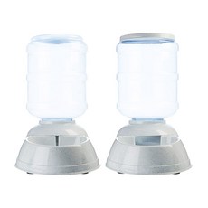 SMN 애견 애묘 사료통 물통 식기 반자동 3.5L 자율급식, B1. 급식기 그레이, 1개