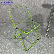커피 숍 밀크티숍 스테인레스 스틸 테이블과 의자 조합 투명 접이식 의자 상업용, 알루미늄 샤프트 의자 그린 프레임