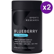 스포츠 리서치 블루베리 추출물 800mg Sports Research Blueberry Fruit Complex, 60정, 2개