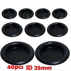 블랙 드릴링 오픈 홀 프로텍터 전기자 단면 배선 케이블 고무 링, [02] 40pcs ID 25mm, 1.40pcs ID 25mm, 1개